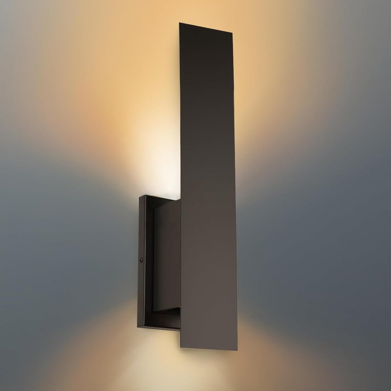 Edwarmlux أضواء حائط داخلية، أضواء حائط عصرية، ضوء حائط مثبت لأعلى ولأسفل، ضوء حائط قابل للتعتيم مثبت بشكل ثابت لغرفة النوم، غرفة المعيشة، الممر، لمبات GU10 غير مشمولة (أسود مطفي) - Image 1